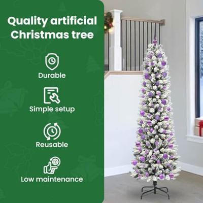 Kunstkerstboom met 300 LED Wit 240 cm PVC en Metaal en Plastic