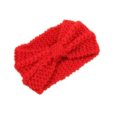 Winter gebreide hoofdband tulband vrouwen haak Bow breed stretch Hairband Zandana (rood)