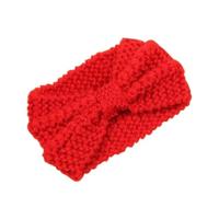 Winter gebreide hoofdband tulband vrouwen haak Bow breed stretch Hairband Zandana (rood) - thumbnail