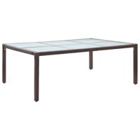 Tuintafel 200x150x74 cm poly rattan bruin - thumbnail