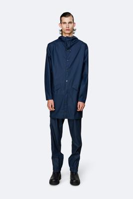 Rains Long Jacket Fietsjas - Blauw