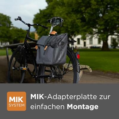 Basil urban dry business bag - waterdichte fietsschoudertas, 20l inhoud, charcoal melee
