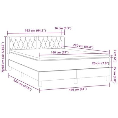 Boxspring met matras fluweel roze 160x220 cm
