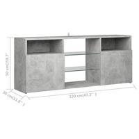 Tv-meubel met LED-verlichting 120x30x50 cm betongrijs - thumbnail