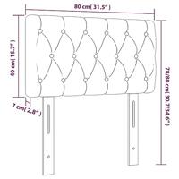 Hoofdbord LED 80x7x78/88 cm stof lichtgrijs - thumbnail