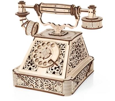 Eco Wood 3D Houten Retro Telefoon DIY Modelbouw
