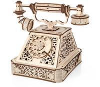 Eco Wood 3D Houten Retro Telefoon DIY Modelbouw - thumbnail