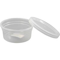 Creativ Company Plastic potje met deksel, h: 38 mm, d 84 mm, 125 ml, 20 stuk/ 1 doos - thumbnail