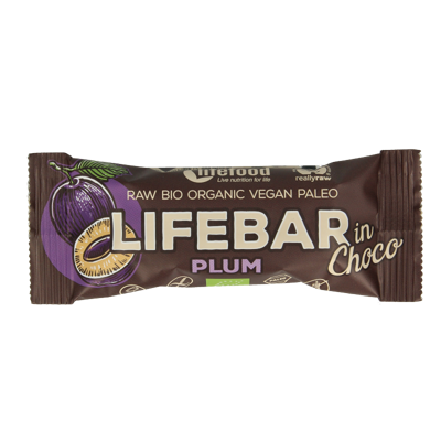 Lifefood Lifebar Inchoco pruimen bio raw 40 Gram