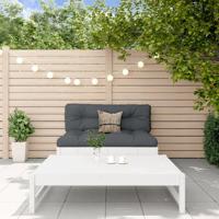 2-delige Loungeset met kussens massief hout wit - thumbnail