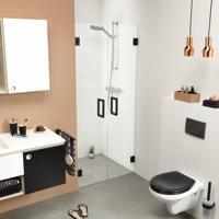 Sealskin Get Wet I Am Pendeldeur 100x200cm Mat zwart/Helder glas - thumbnail