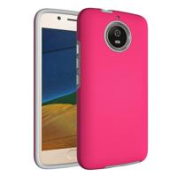 Voor Motorola Moto G6 anti-slip Armor textuur TPU + PC beschermende case terug cover shell (magenta) - thumbnail