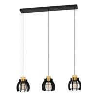 Eglo 3-lichts hanglampStillington 1 zwart met hout - 43925 - thumbnail