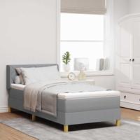 Boxspringbed met matras Lichtgrijs 90 x 190 cm Stof - thumbnail