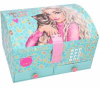 TOPModel sieradendoos meisjes 20 x 15,7 cm turquoise/roze - thumbnail