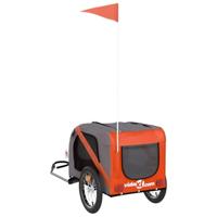 Hondenfietstrailer oxford stof en ijzer oranje en grijs - thumbnail