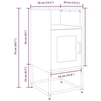 Nachtkastje 36x39x78 cm koudgewalst staal olijfgroen