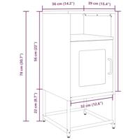 Nachtkastje 36x39x78 cm koudgewalst staal olijfgroen - thumbnail