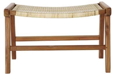 Kruk DKD Home Decor 65 x 47 x 40 cm Natuurlijk Teakboom Plastic Multicolour Lichtbruin