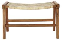 Kruk DKD Home Decor 65 x 47 x 40 cm Natuurlijk Teakboom Plastic Multicolour Lichtbruin - thumbnail