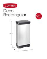 Curver Deco bin metalics 240643 Afvalbak 50 l (b x h x d) 390 x 720 x 290 mm Zilver, Zwart 1 stuk(s) - thumbnail