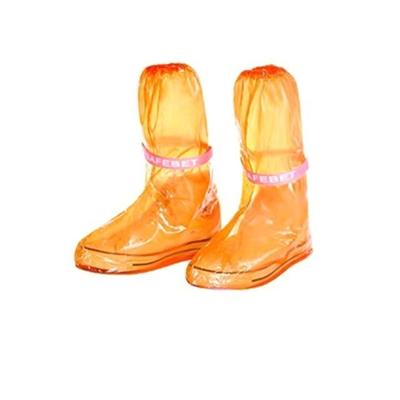 Hoge buis PVC non-slip waterdichte herbruikbare regen schoen laarzen cover maat: M (oranje)