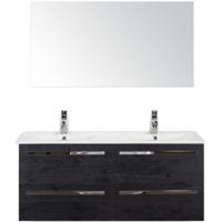 Seville Badmeubelset 120 cm - 4 Laden Black Oak - Keramische Wastafel Wit Enjoy met Spiegel - thumbnail