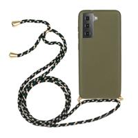 Lunso - Backcover hoes met koord - Samsung Galaxy S21 Plus - Army Groen - thumbnail
