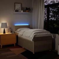 Boxspring met matras stof crèmekleurig 80x200 cm - thumbnail