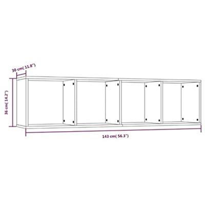 Boekenkast / tv-meubel 143x30x36 cm grijs sonoma eikenkleurig