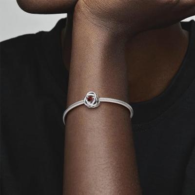 Pandora 790065C06 Bedel Salsa Red Eternity Circle zilver-kristal rood - thumbnail
