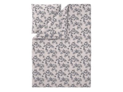 LIVARNO Satijnen dekbedovertrek 140 x 200 cm (Bladeren/grijs) LIVARNO Satijnen dekbedovertrek 140 x 200 cm (Bladeren/grijs)