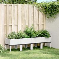 VidaXL Plantenbak met poten 160x40x42 cm polypropeen wit - thumbnail