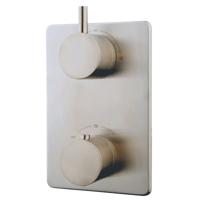 Caral afbouwdeel inbouwthermostaat 2 weg geborsteld staal - thumbnail