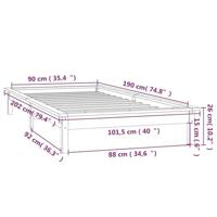 Bedframe LED massief hout 90x190 cm - thumbnail
