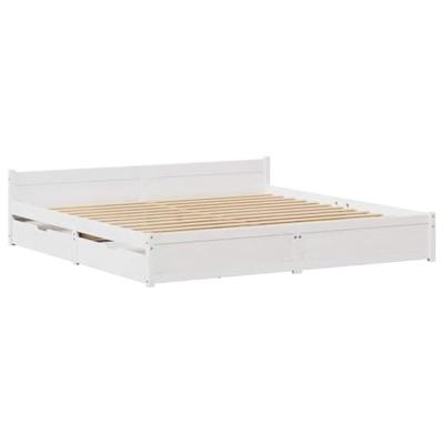 Bedframe zonder matras massief grenenhout wit 180x200 cm Bedframe zonder matras massief grenenhout wit 180x200 cm
