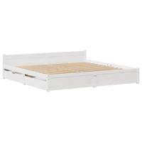 Bedframe zonder matras massief grenenhout wit 180x200 cm - thumbnail