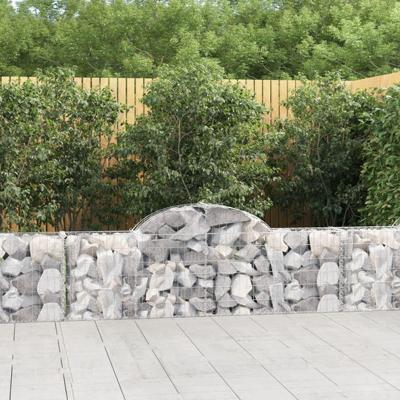 VidaXL Schanskorf gewelfd 200x30x60/80 cm gegalvaniseerd ijzer VidaXL Schanskorf gewelfd 200x30x60/80 cm gegalvaniseerd ijzer