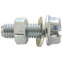 Fix-Nippel Zeskantschroef met sluitring hex washer head screw 12mm zinc - thumbnail