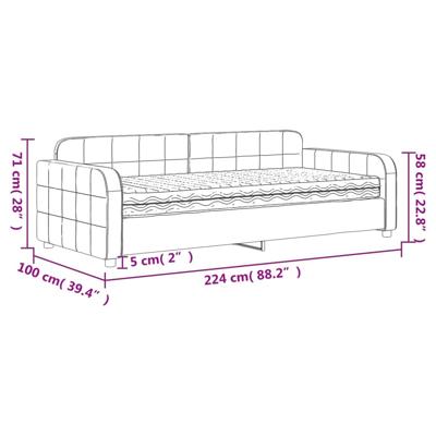 Slaapbank met matras 100x200 cm fluweel blauw - thumbnail