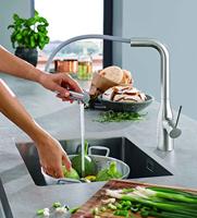 GROHE essence new Keukenkraan - hoog - uittrekbare l uitloop - 2 straalsoorten - supersteel geborsteld 30270dc0 - thumbnail