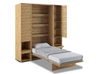 Opklapbed CONCEPTION PRO 90x200 cm artisan eik (verticaal) met kasten met matras - thumbnail