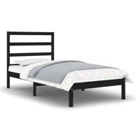 Bedframe massief hout zwart 75x190 cm - thumbnail