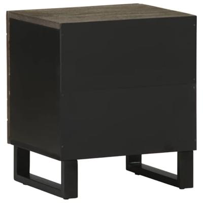 Nachtkastjes 2 st 40x33x46 cm massief mangohout zwart