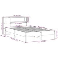 Bed met boekenkast zonder matras grenenhout wasbruin 140x190 cm - thumbnail