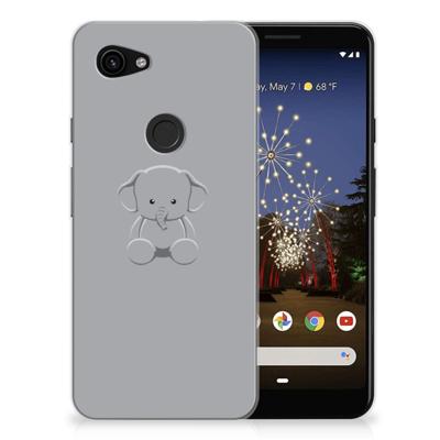 Google Pixel 3A Telefoonhoesje met Naam Grijs Baby Olifant Google Pixel 3A Telefoonhoesje met Naam Grijs Baby Olifant