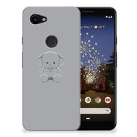 Google Pixel 3A Telefoonhoesje met Naam Grijs Baby Olifant - thumbnail