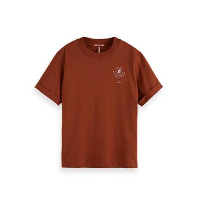 Scotch & Soda T-shirt van biologisch katoen bruin Scotch & Soda T-shirt van biologisch katoen bruin