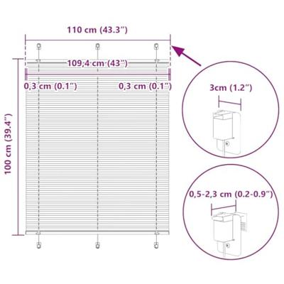 Pliss rolgordijn 110x100cm stofbreedte 109,4cm polyester wit - thumbnail