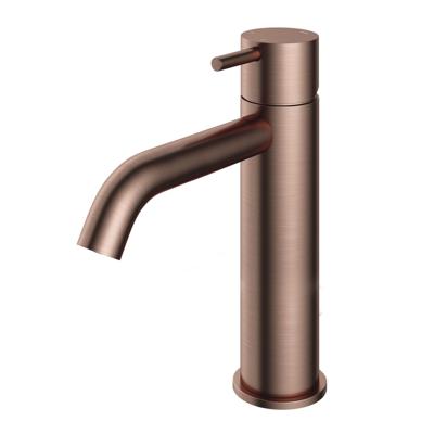 Wastafelmengkraan Hotbath Cobber 1-hendel Gebogen 21.6 cm Geborsteld Koper PVD